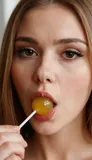 Licking a lollypop